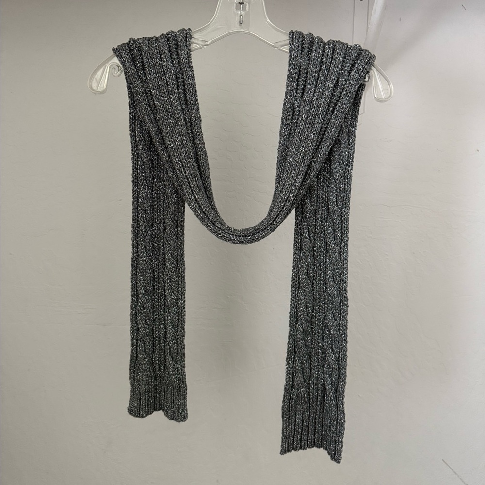 Bundle 3 for 50% off J.Crew Gray & Silver Lurex Cable Knit Scarf
